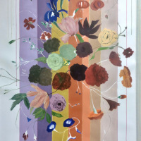 Decon Dutch Flowers 9, acrylic on paper, 42" x 34"