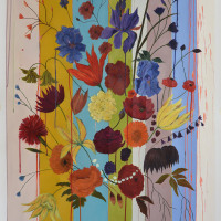 Decon-Dutch-Flowers-6-acrylic-on-paper-42-x-32