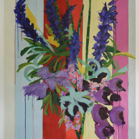 Deconstructed-Flower-bunch-12-oil-on-paper-42-x-32