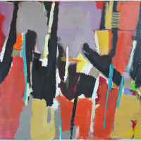 Forest-Fire-1-Oil-on-paper-32-x-42