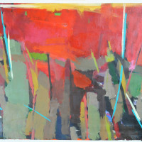 Forest-Fire-3-Oil-on-paper-32-x-42