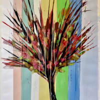 Indian Tree, 1, oil on paper, 42" x 32"