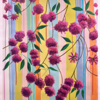 *Flowering Cherry, acrylic on paper, 42" x 32"