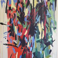 Deconstructed-Flower bed-oil-on-canvas-36-x-48