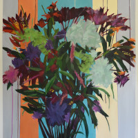 Deconstructed-Flower-bunch-11-oil-on-paper-42-x-32