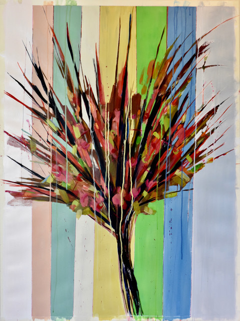 Indian Tree, 1, oil on paper, 42" x 32"