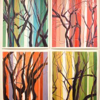 Fall-West-Massachusetts-Quadtych -acrylic-on-paper-each-42-x-34