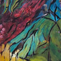 sarees-on-the-sidewalk-2-oil-on-paper